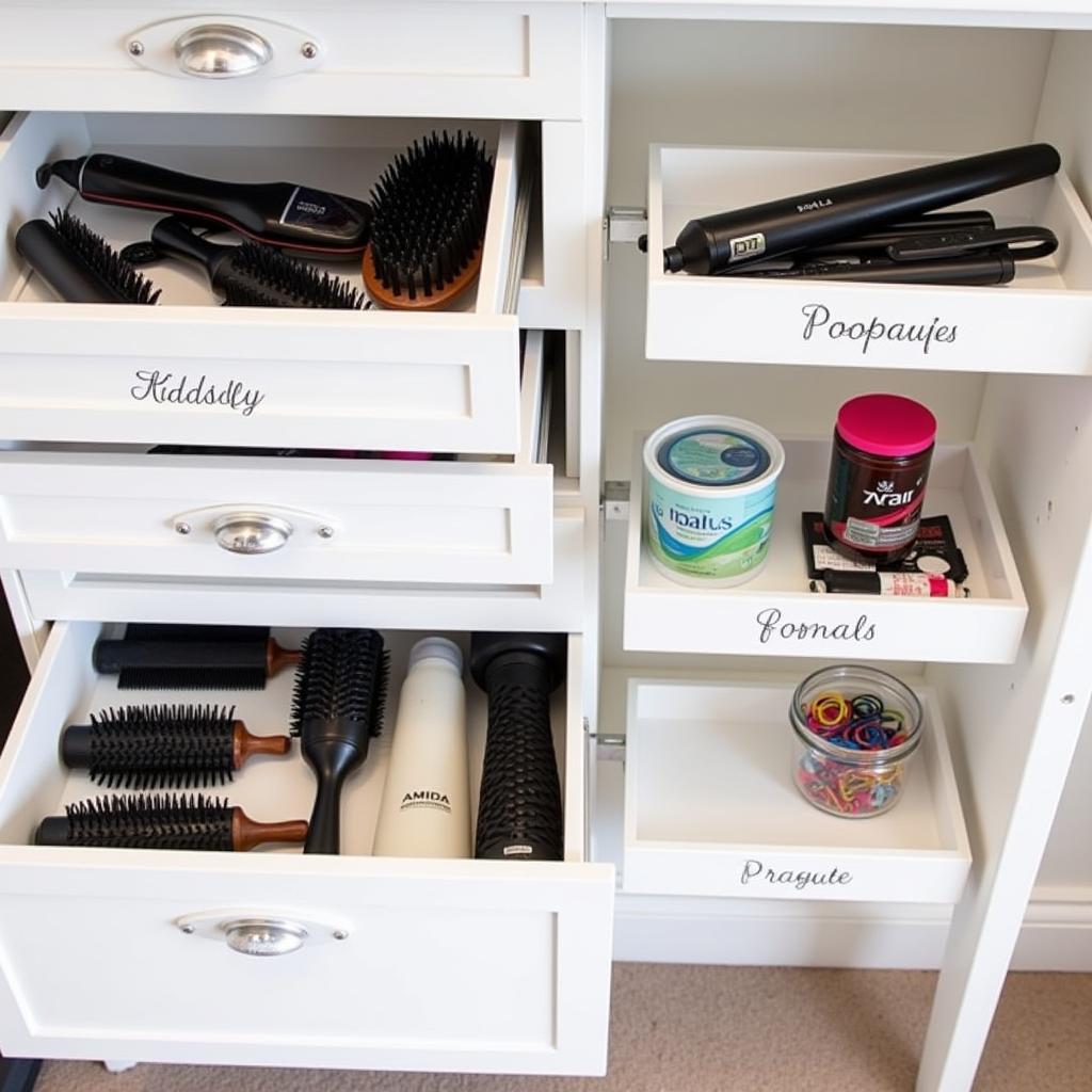 Organized Hair Styling Station