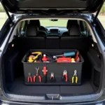 Hand Tools Organized in a Car Trunk