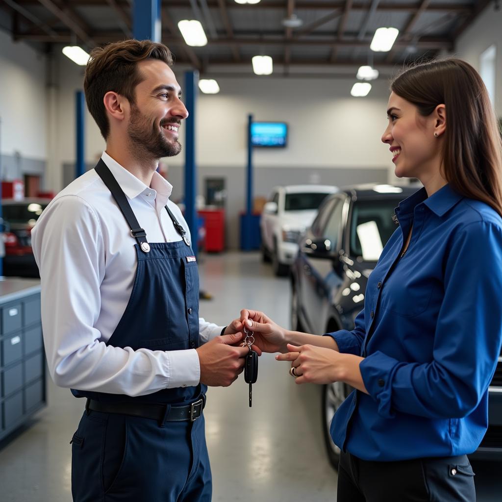 Happy Customer Receiving Car Keys