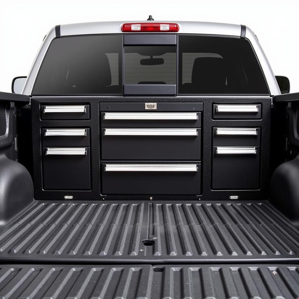 Heavy-duty truck tool organizer with multiple compartments and drawers