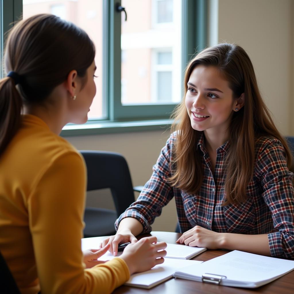 High School Student Discussing Career Options with Guidance Counselor