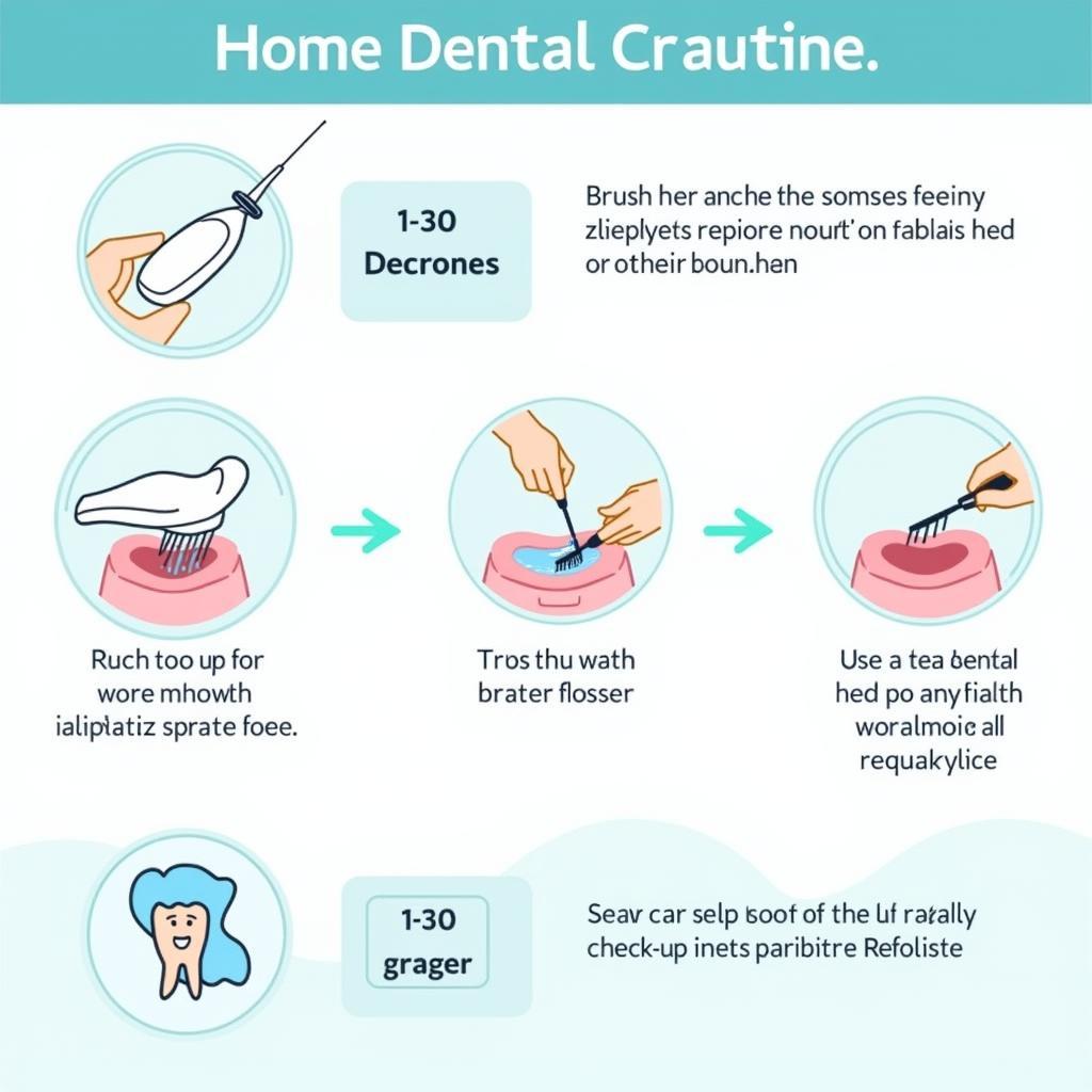 Illustrating a comprehensive home dental care routine