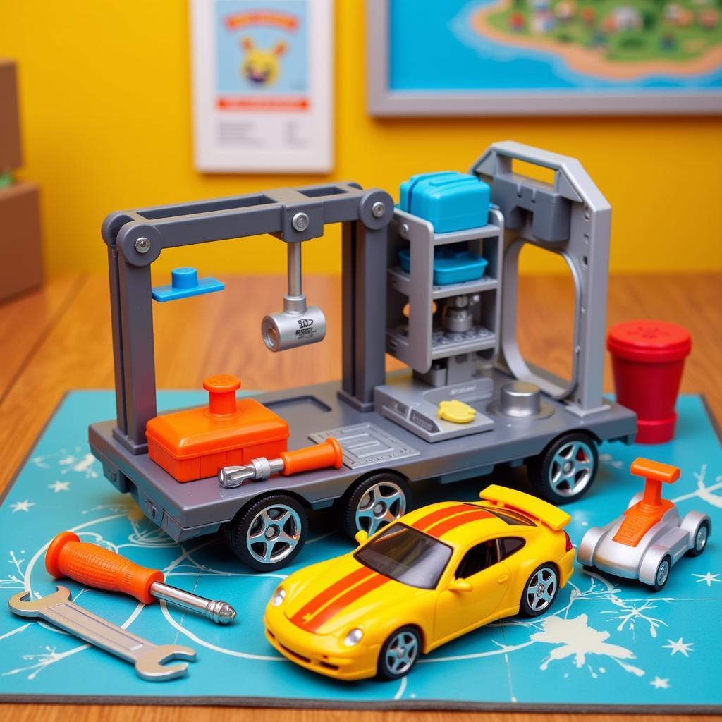 Hot Wheels Car with Tools Set for Kids Play and Learning