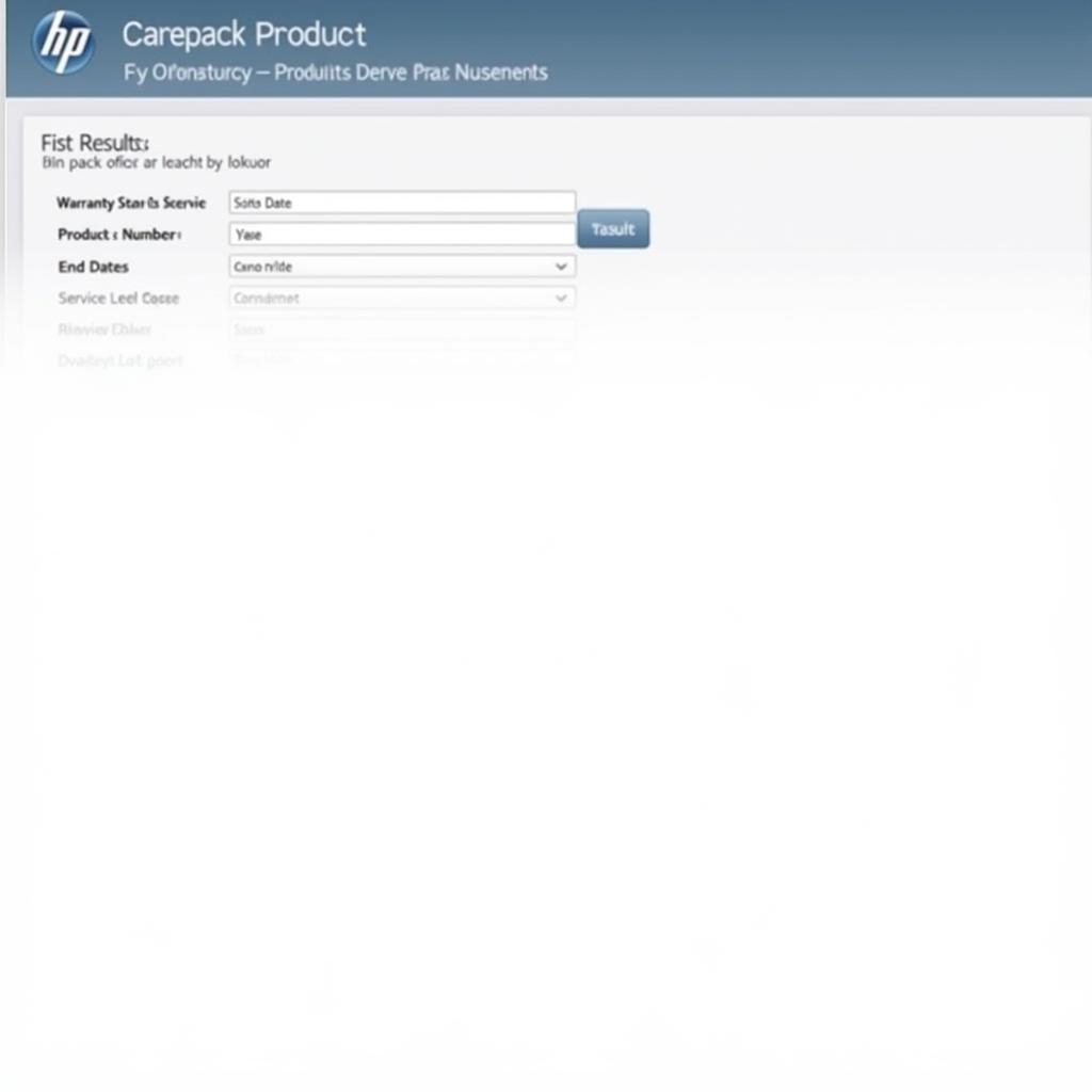 HP Care Pack Lookup Tool Results Page