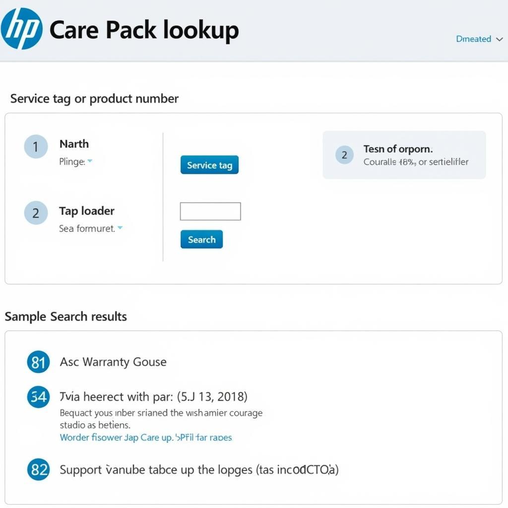 HP Care Pack Tool Lookup Interface