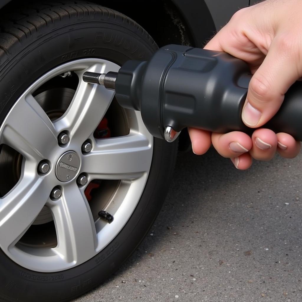 Impact Wrench Removing Lug Nuts