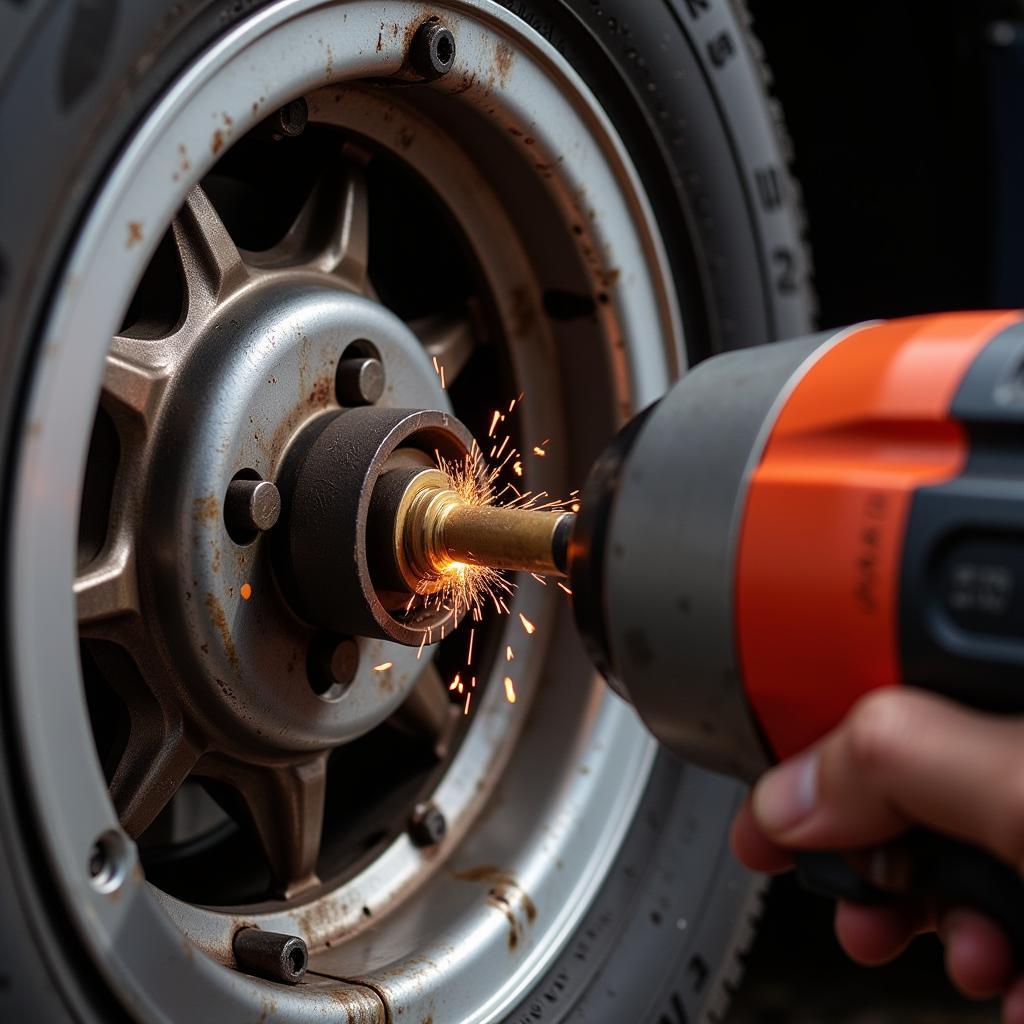 Impact Wrench Removing Lug Nuts