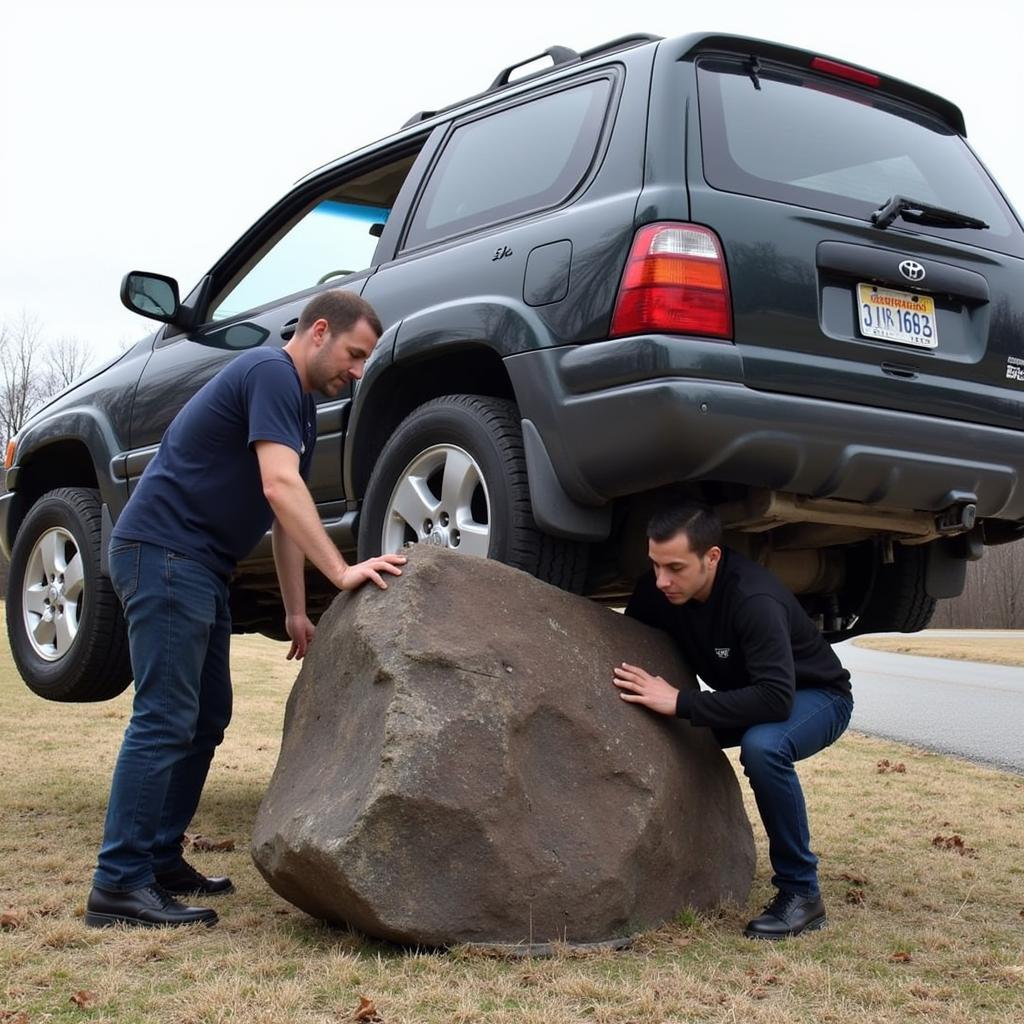 Using Makeshift Tools for a Tire Change in Emergency Situations