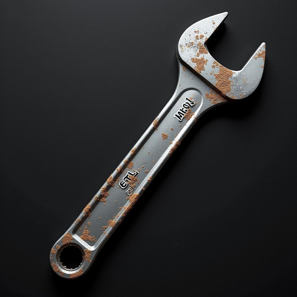 Adding textures to a wrench image to enhance realism.