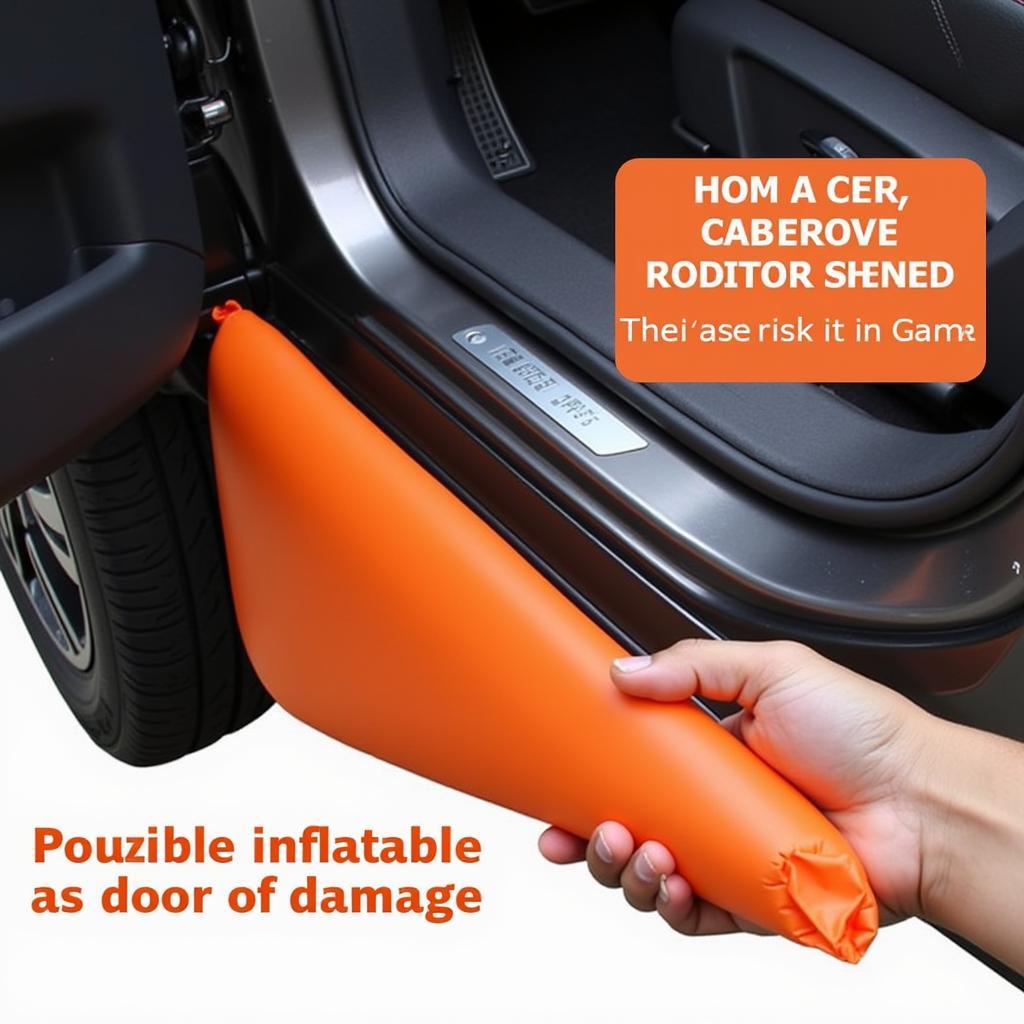 Inflatable Car Door Wedge in Action