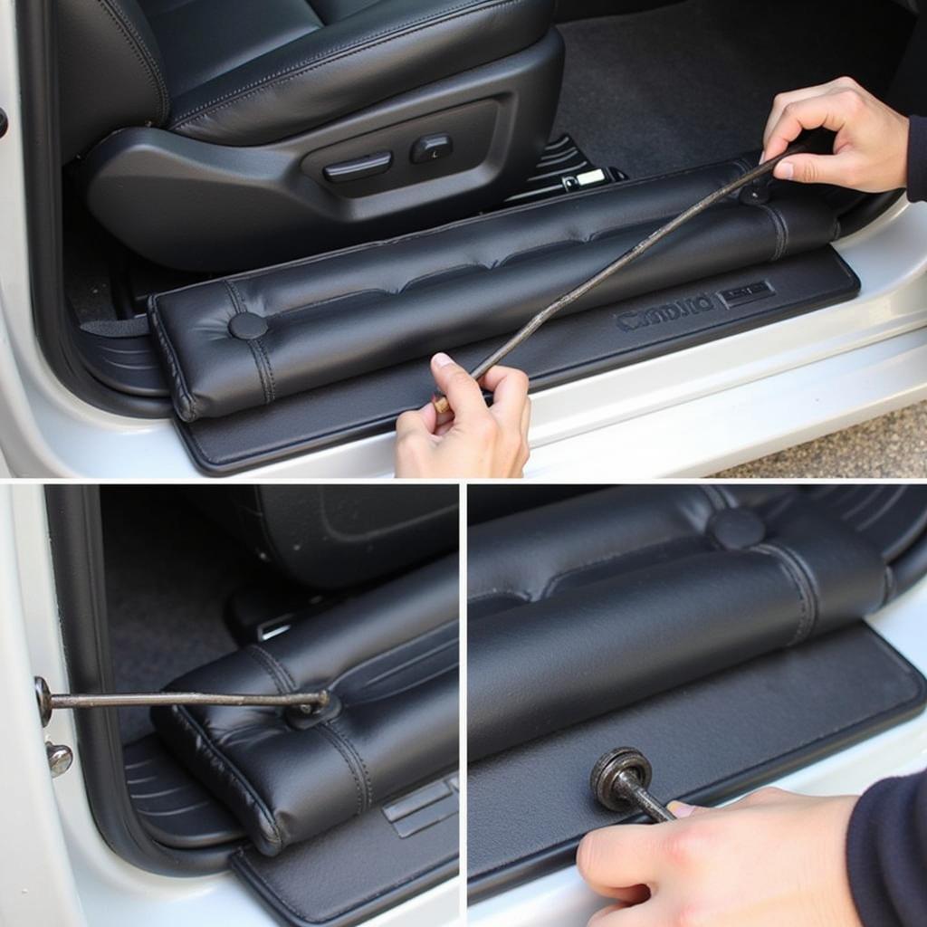 Using an inflatable wedge and rod to open a locked car door