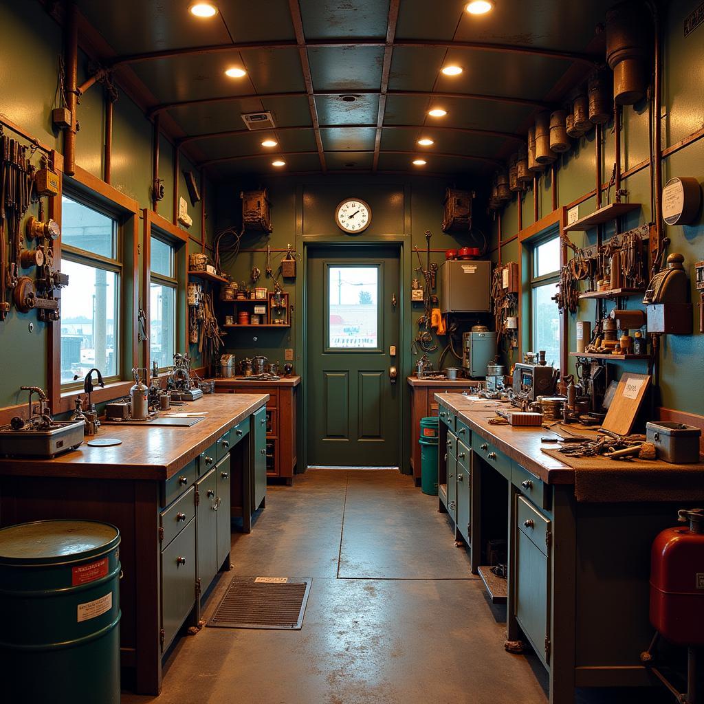 Interior Railroad Tool Car Workshop