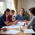 Care Home Staff Reviewing Audit Results