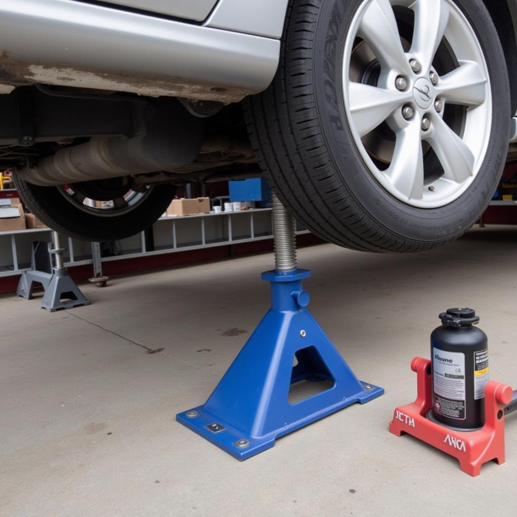 Jack Stands and Hydraulic Jack for Under Car Safety