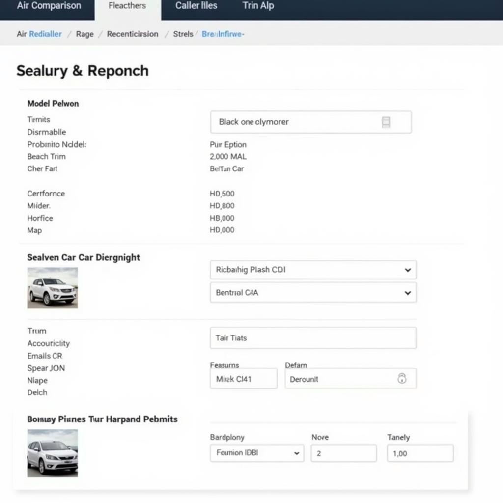 KBB Car Comparison Tool Interface