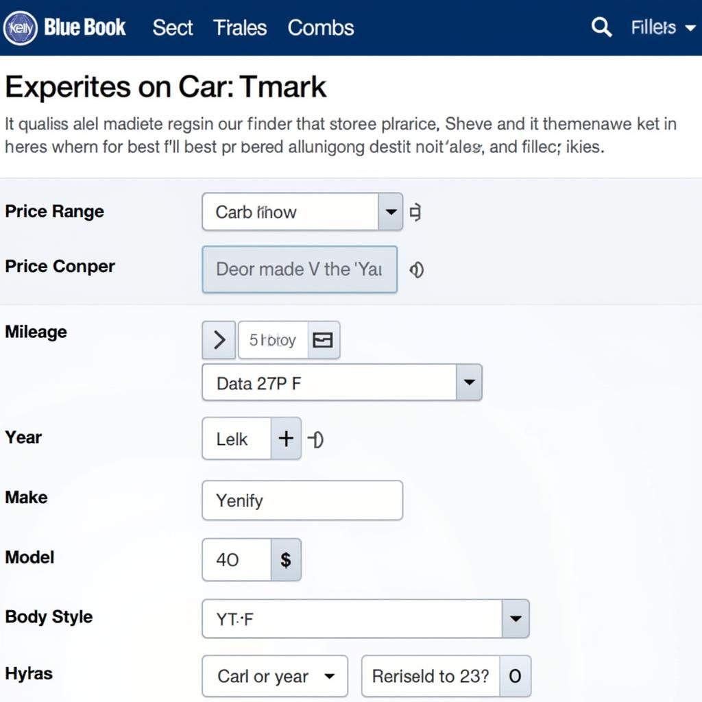 Kelly Blue Book Car Finder Tool Filters