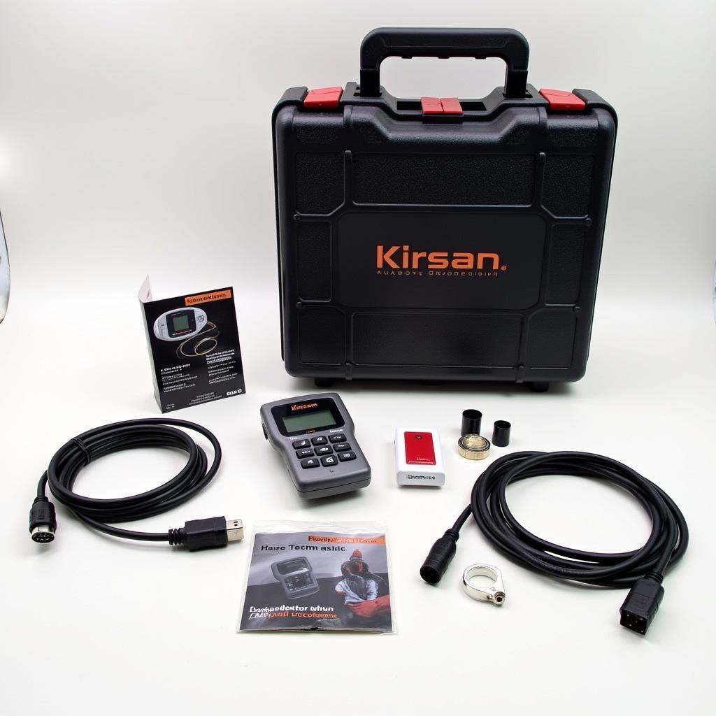 Kirsan diagnostic tool kit with various accessories.