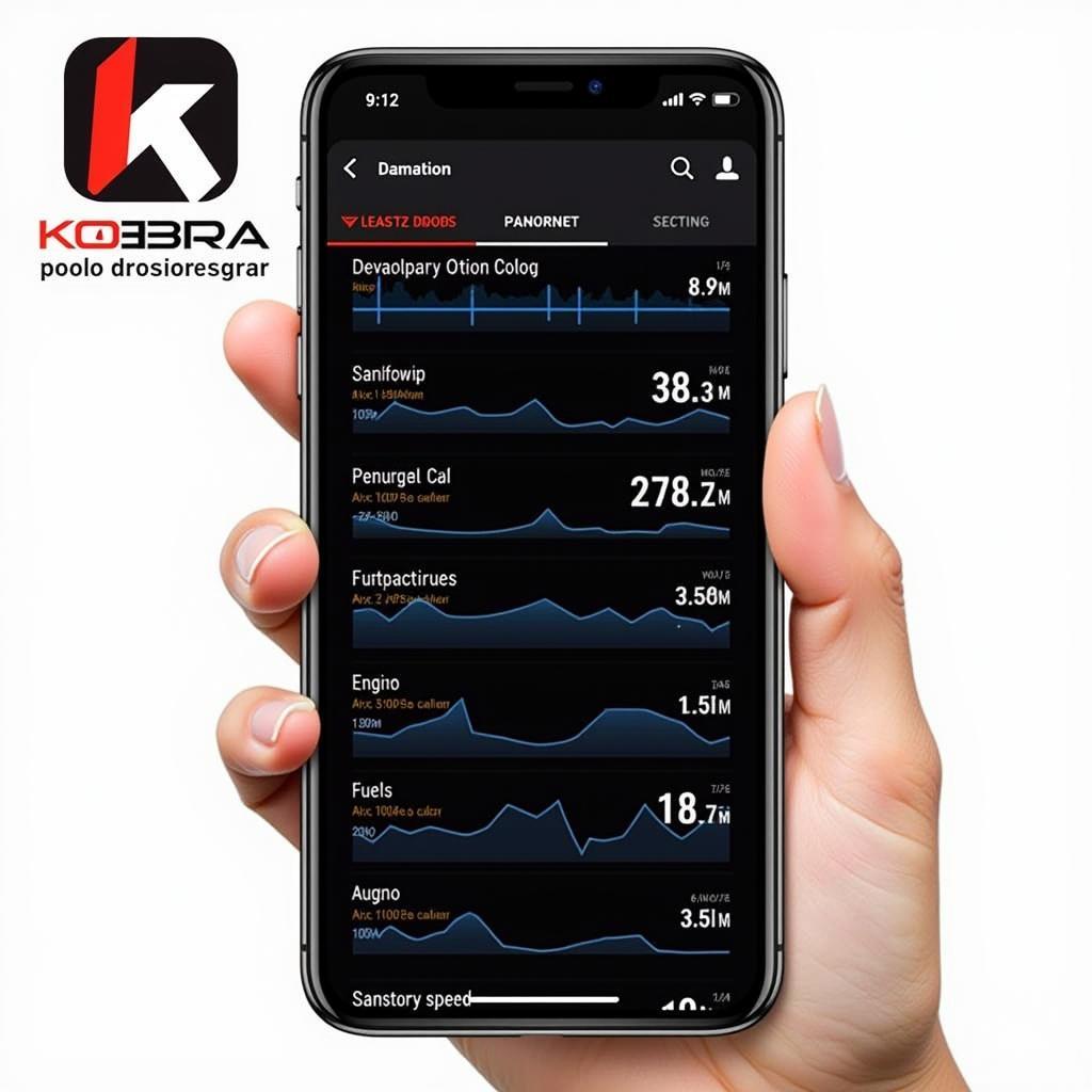 Kobra OBD2 Scanner App Interface on a Smartphone