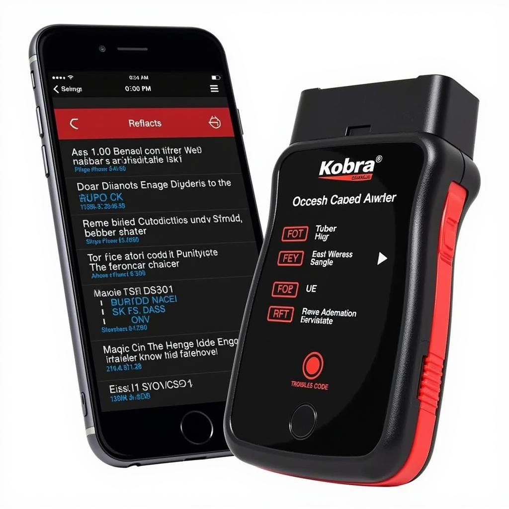 Kobra OBD2 Scanner Displaying Diagnostic Codes on a Smartphone