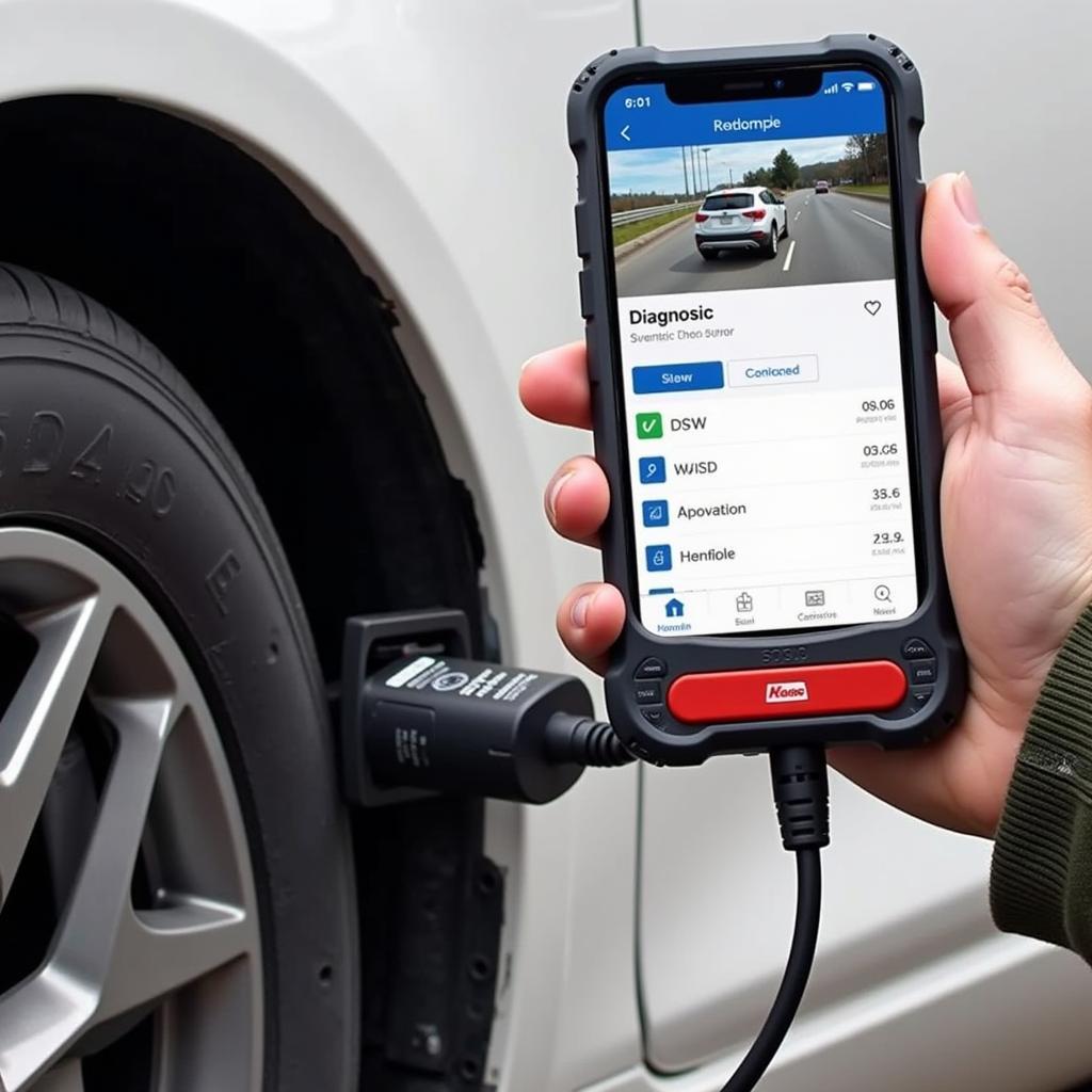 Kobra Wireless OBD2 Scanner Connected to a Car