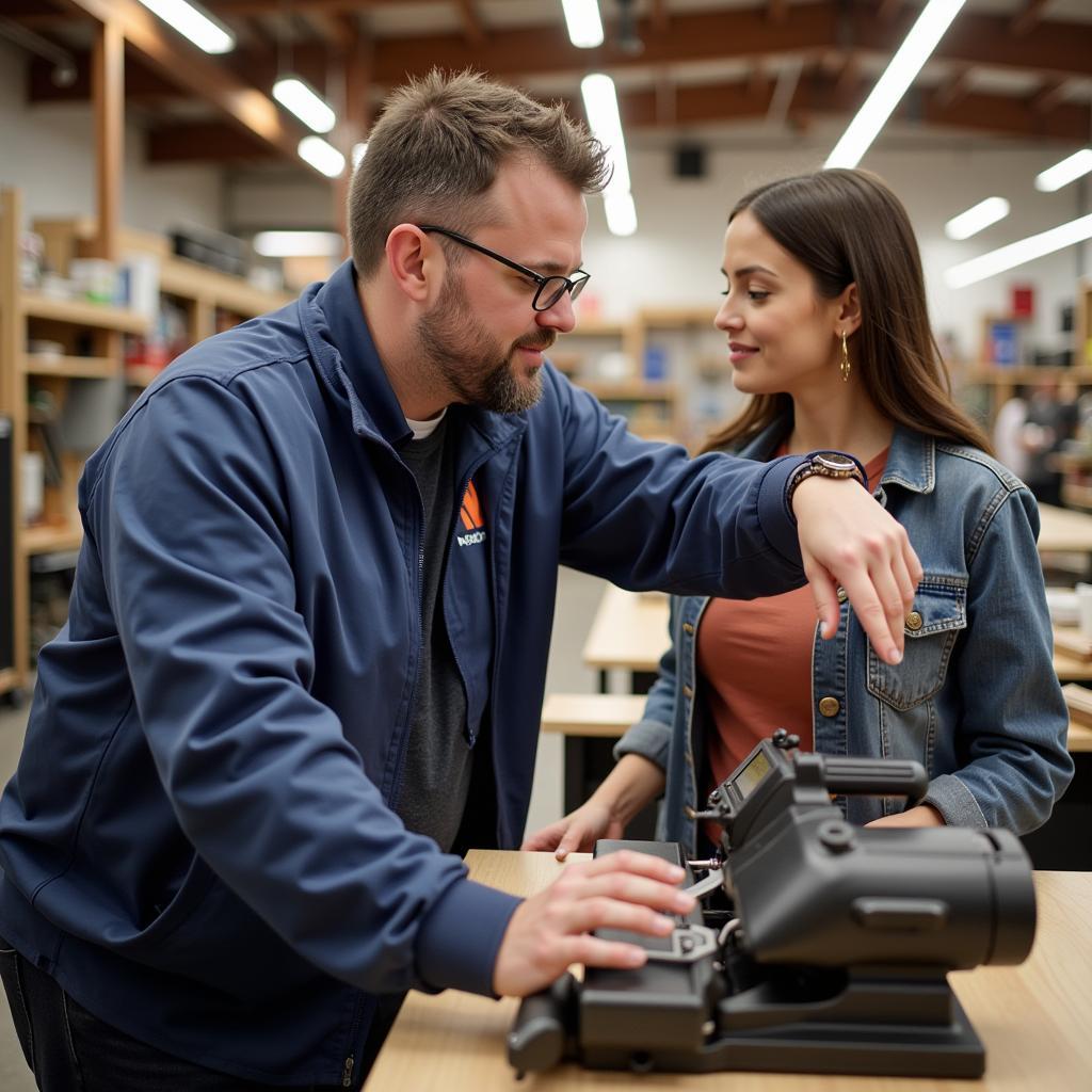 Laguna Tools Sales Representative Assisting a Customer