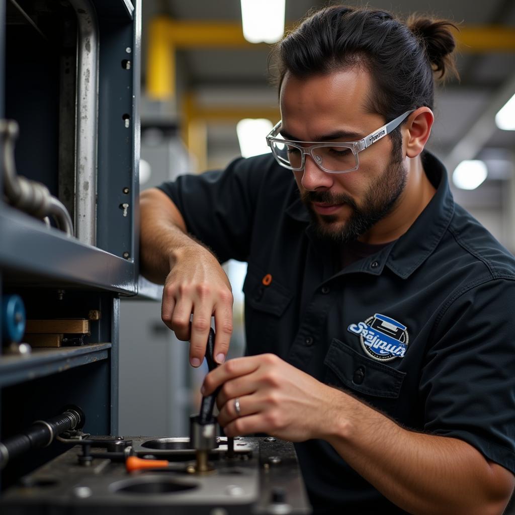 Laguna Tools Technician Repairing Machinery