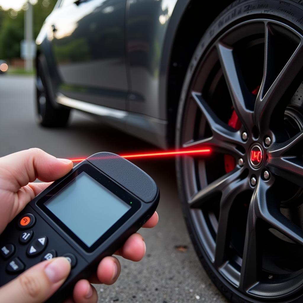 Using a Laser Car Alignment Tool