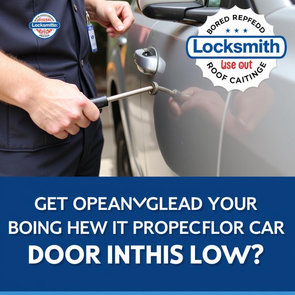 Legal and Ethical Use of Car Door Opening Tools: Locksmith Working on a Car Door