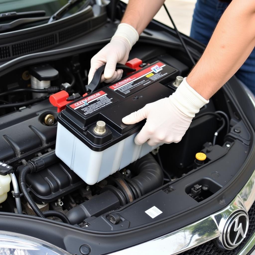 Lifting the Car Battery Correctly