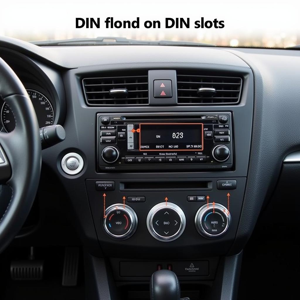 Locating the DIN slots on a car stereo