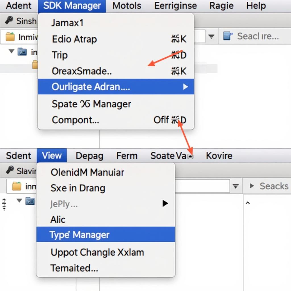 Locating the SDK Manager within the Android Studio Interface