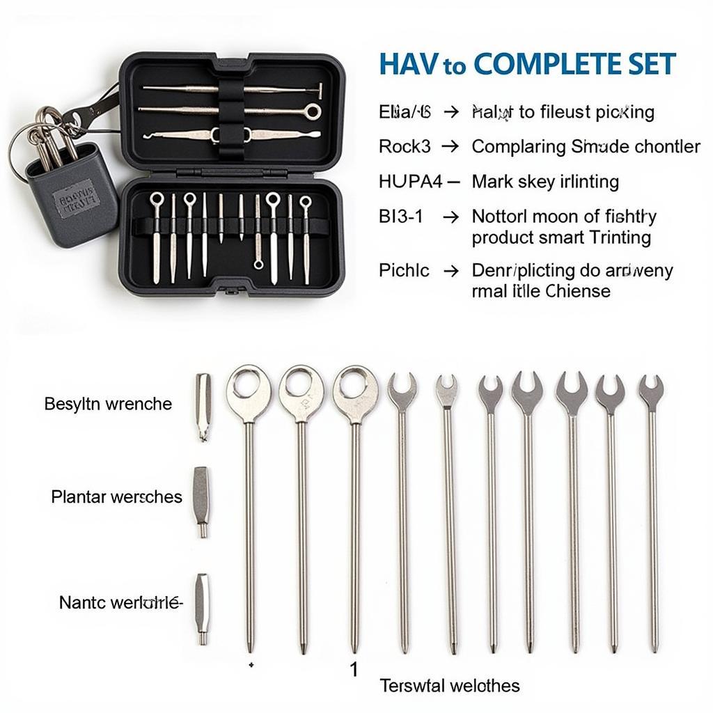 Complete Lock Picking Set with Various Tension Wrenches