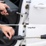 Car Door Opened with Wedge and Rod