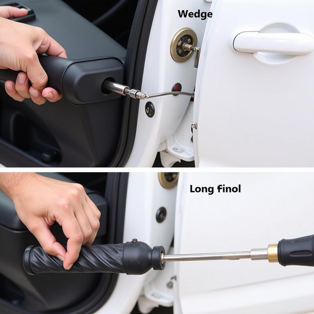 Car Door Opened with Wedge and Rod