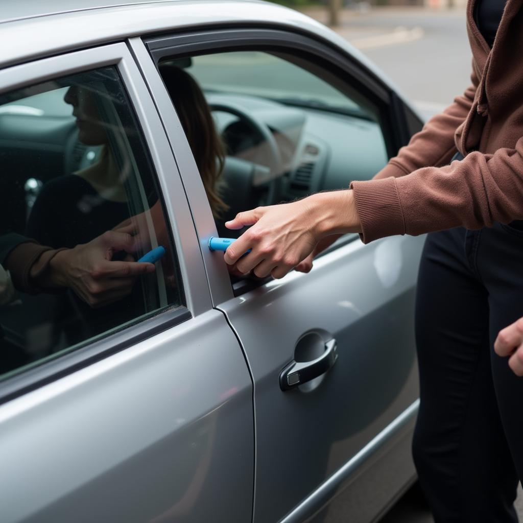 Checking car doors for unlocked access