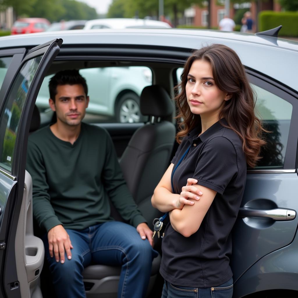 Frustrated driver locked out of car