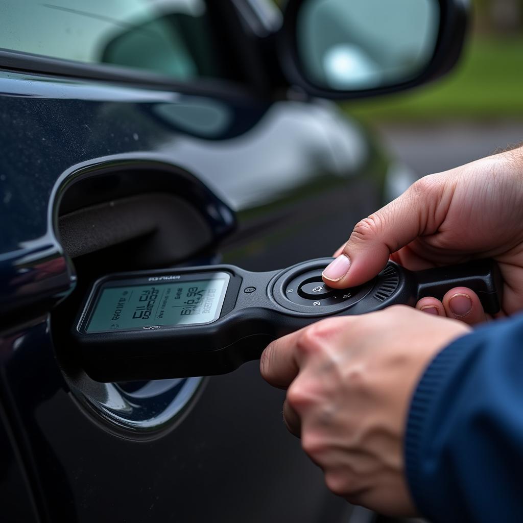 Locksmith Using Electronic Car Unlocking Tool