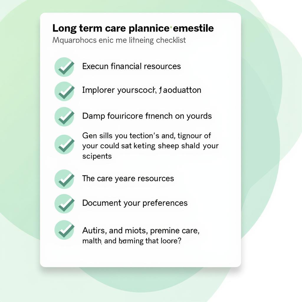 Long-Term Care Planning Checklist