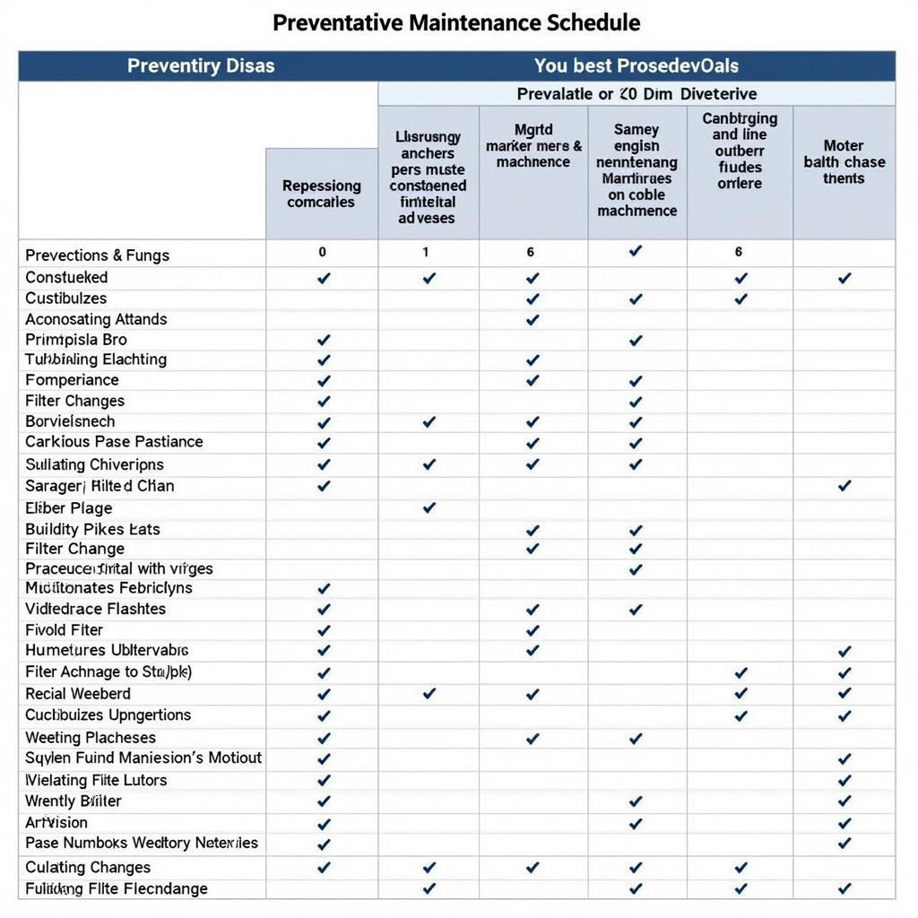 Machinery Maintenance Schedule