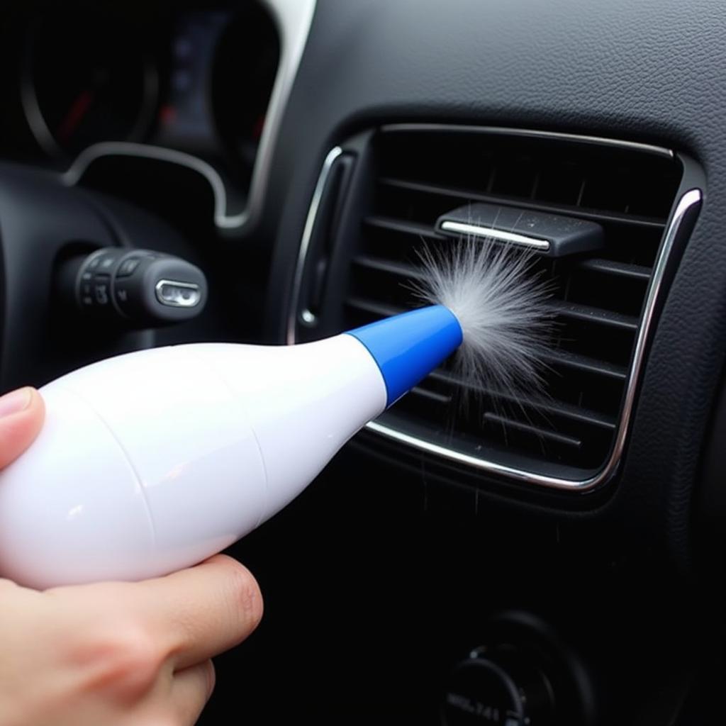 Cleaning Car Vents with Magic Car Cleaner Tool Air Outlet