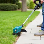 Makita String Trimmer Edging a Walkway