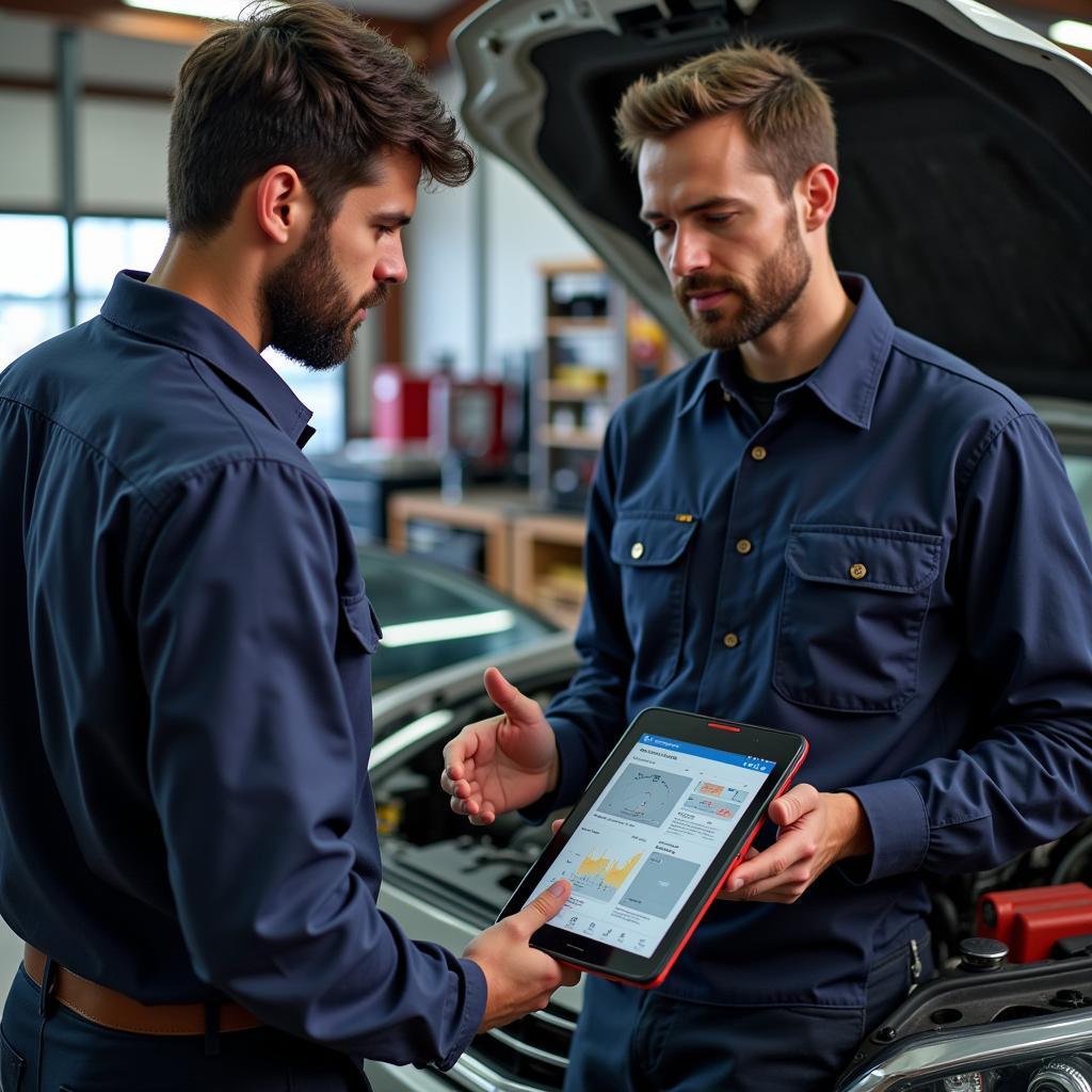 Mechanic Choosing a Diagnostic Tool