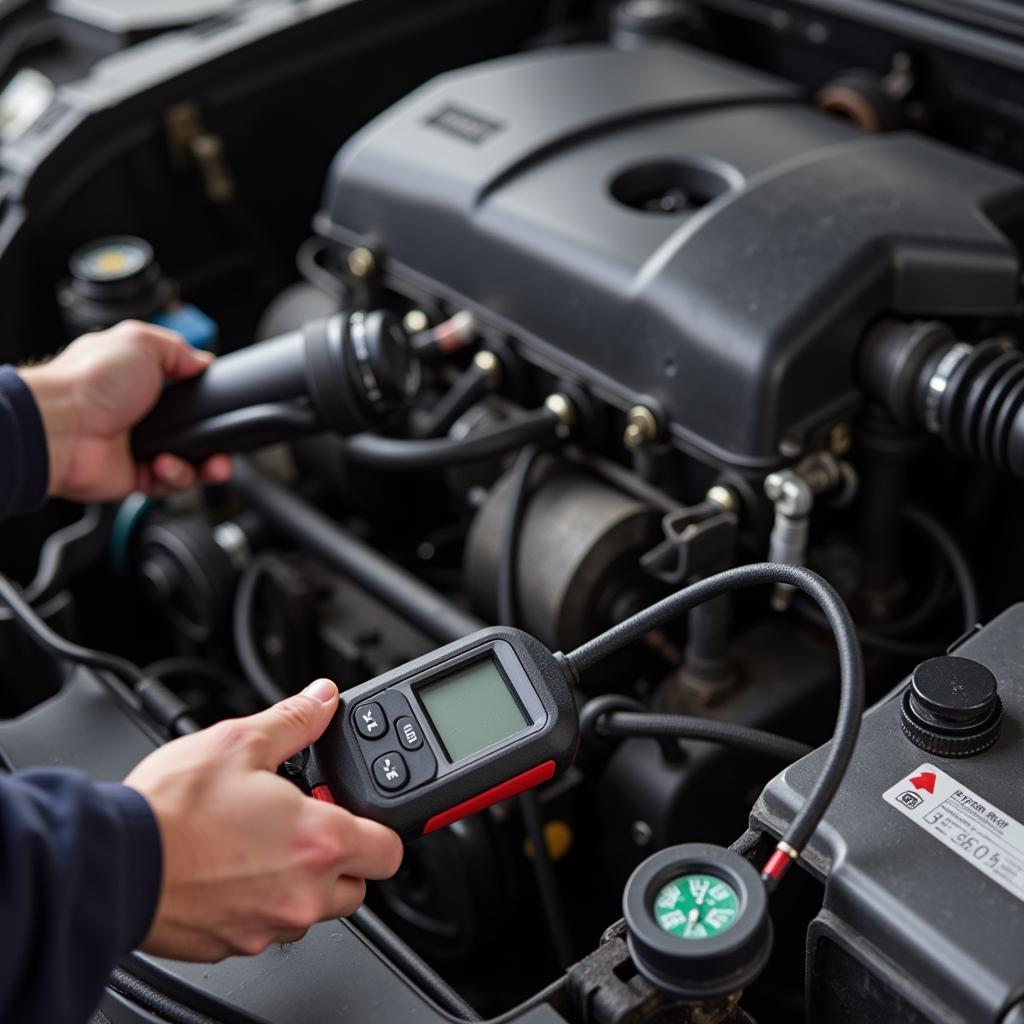 Mechanic Inspecting Car Damage