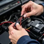 Mechanic Inspecting Car Wiring