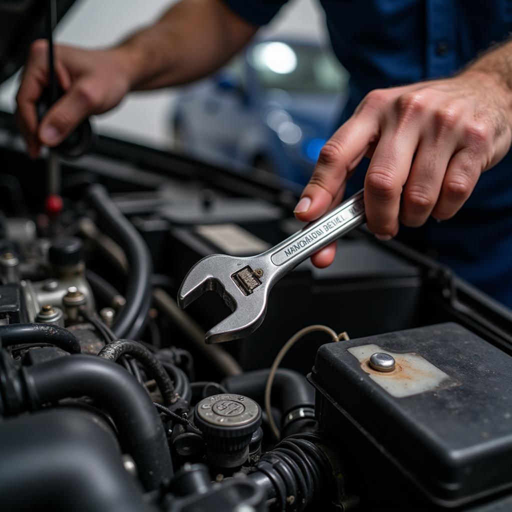 Mechanic Using Borrowed Tools