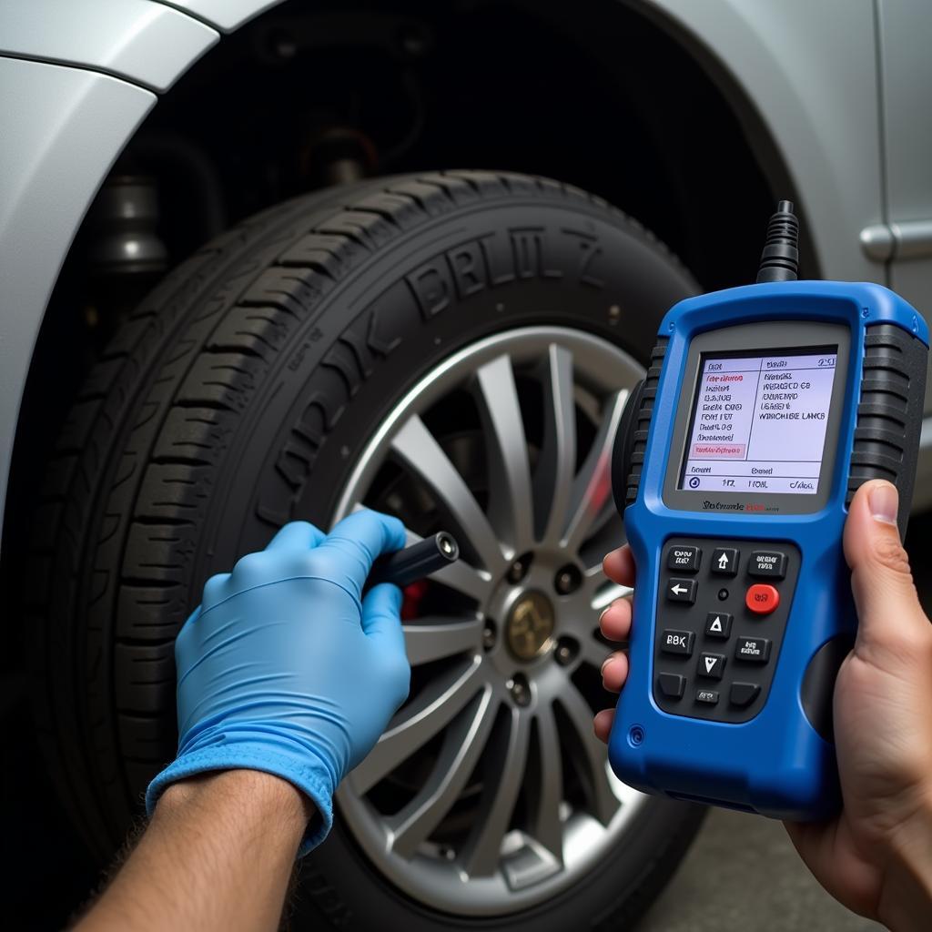 Mechanic Diagnosing Brake Issues with Scan Tool