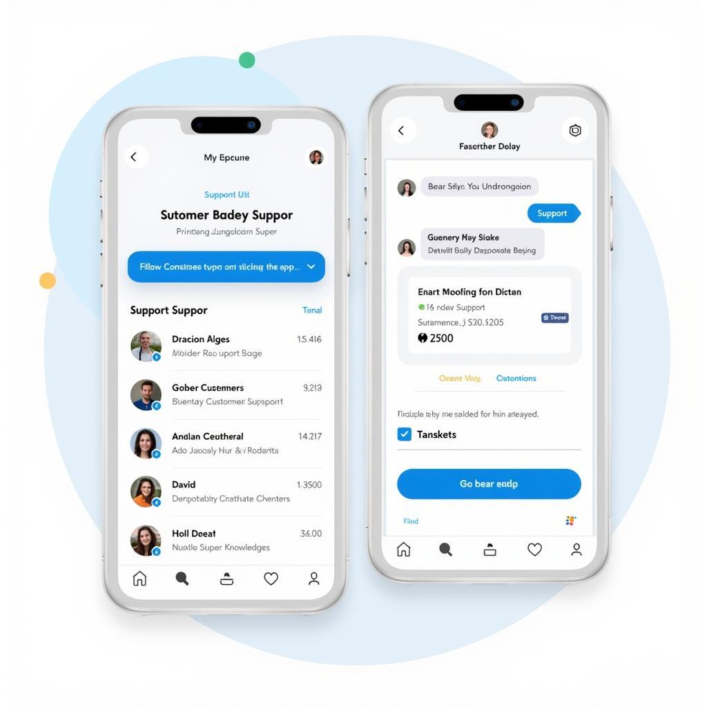Mobile Customer Support App Interface