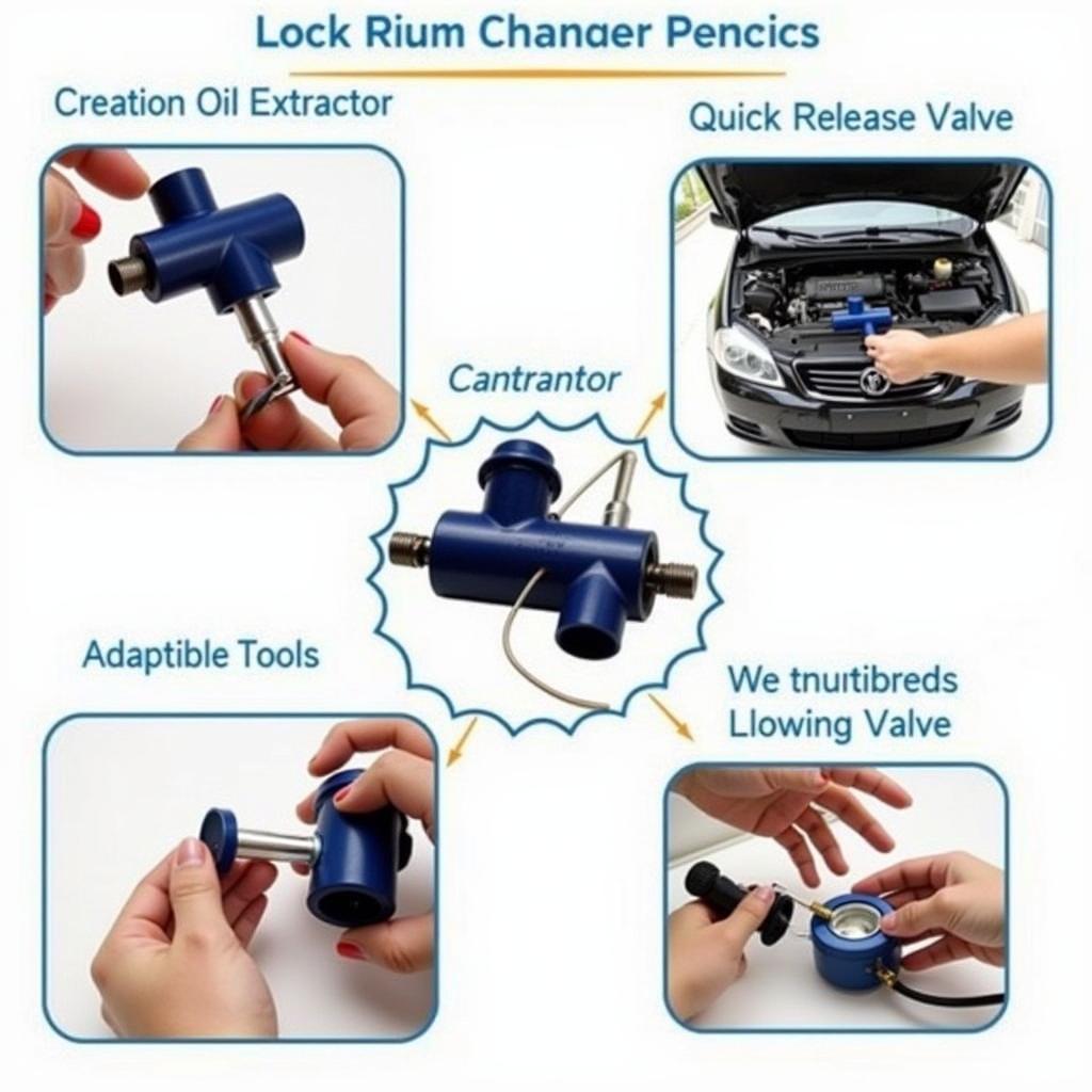 Modern Car Oil Change Setup with Adaptive Tools