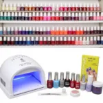 Variety of Nail Polish Colors and Gel Nail System