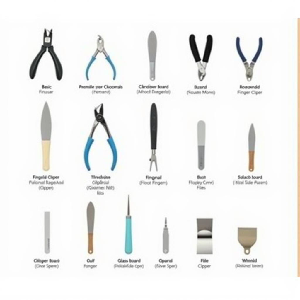 Various Nail Clippers and Files for Different Nail Types